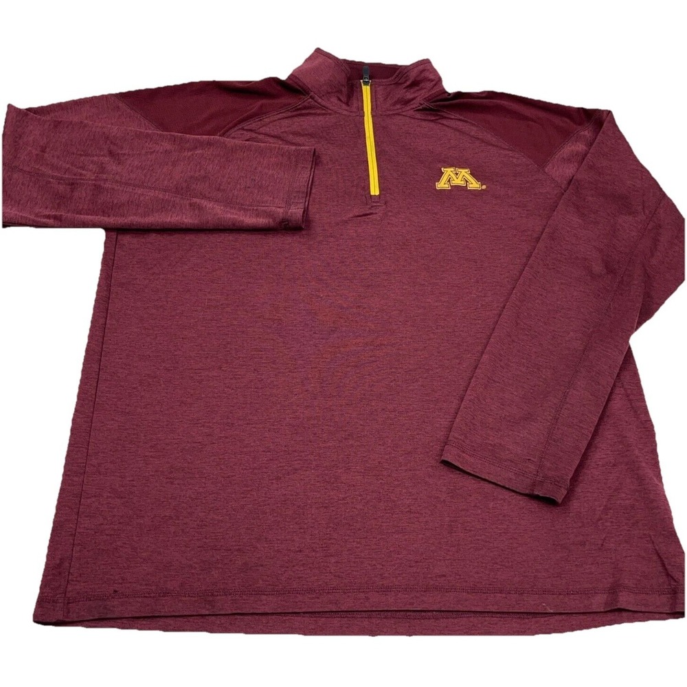 Minnesota Golden Gophers Sweatshirt‎ Men XXL Maroon Pullover Sweater Quarter Zip